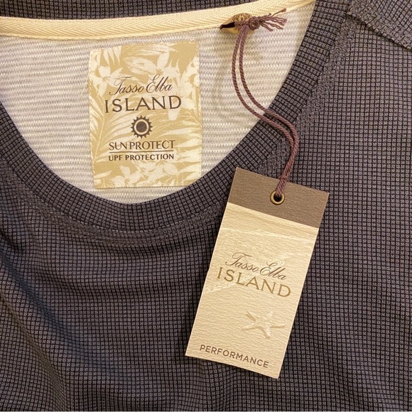 Tasso Elba NWT Performance Long Sleeve Shirt Gray UPF Moisture Wicking Mens Lg - Picture 4 of 9